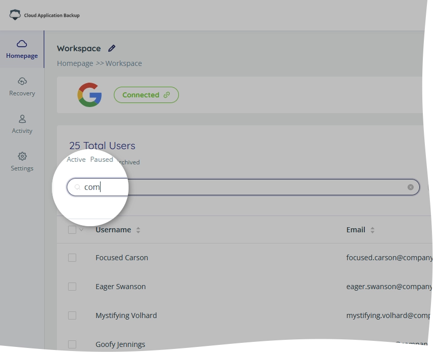 Account search