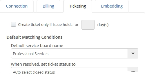 Matching conditions