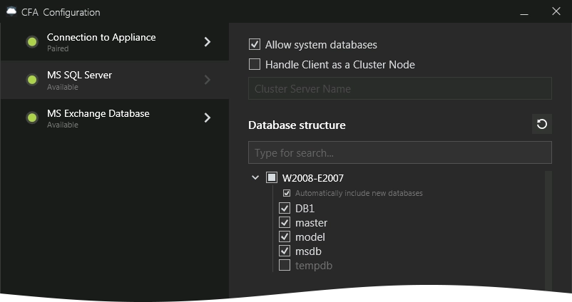 SQL Server settings