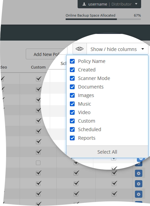 Show or hide data
