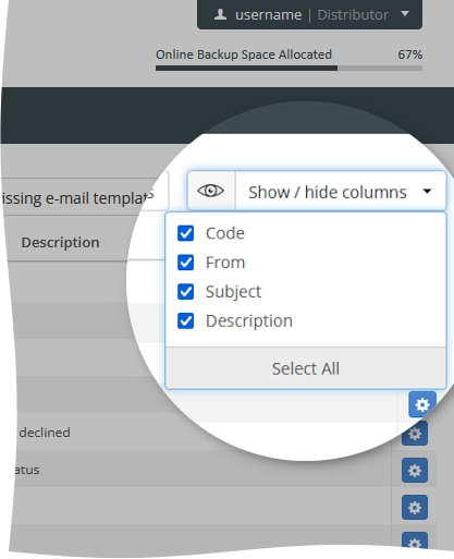 Show or hide data