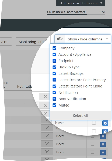 Show or hide data