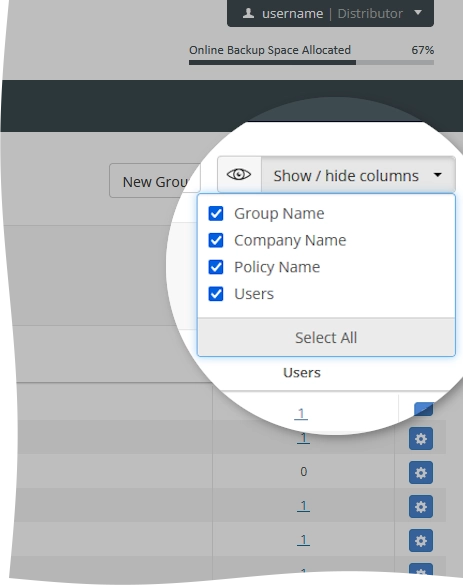 Show or hide data