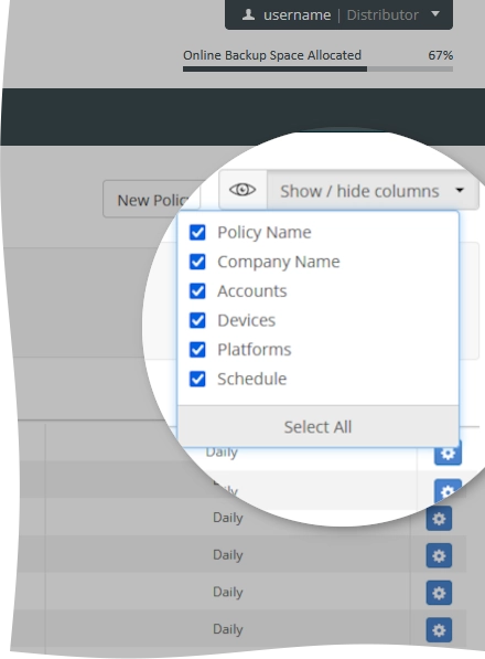 Show or hide data