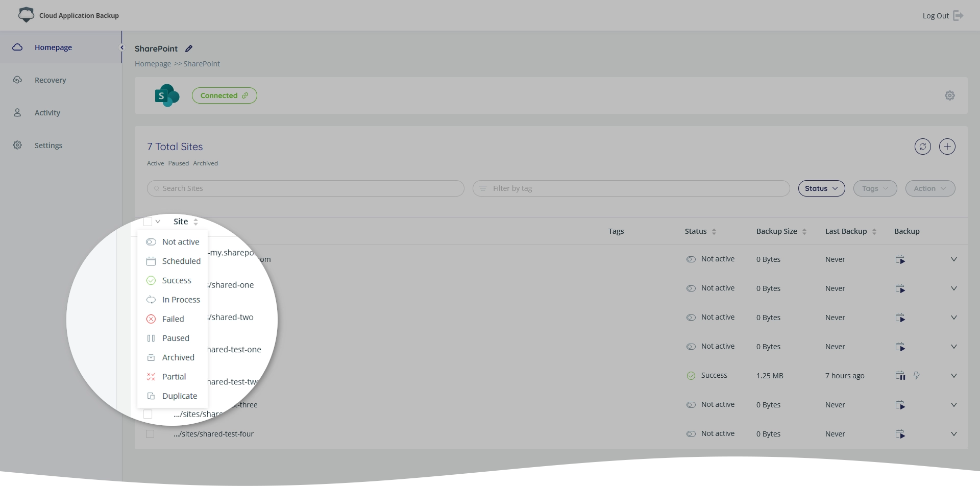Batch site selection