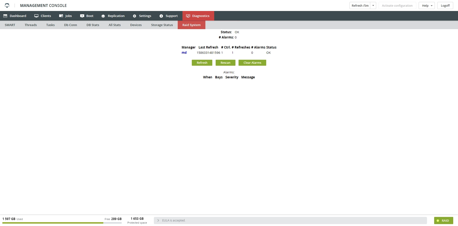 Raid System subtab view