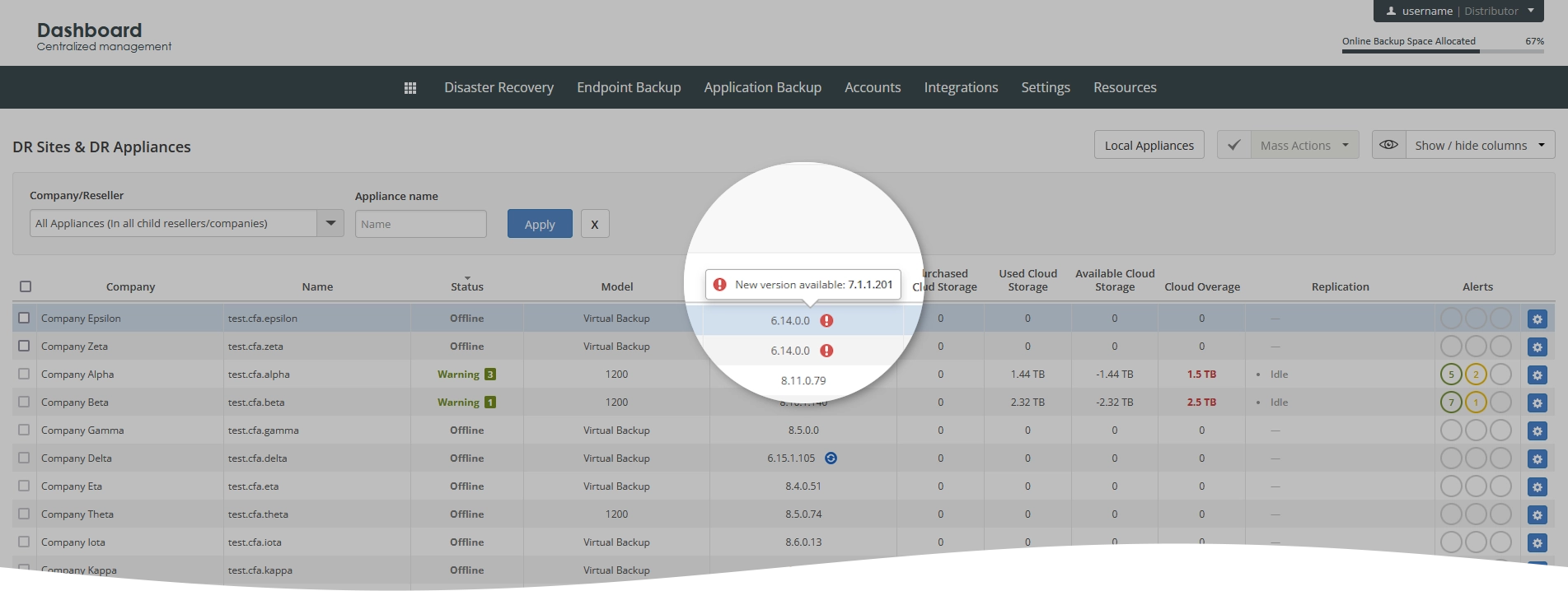 Update availability indicator