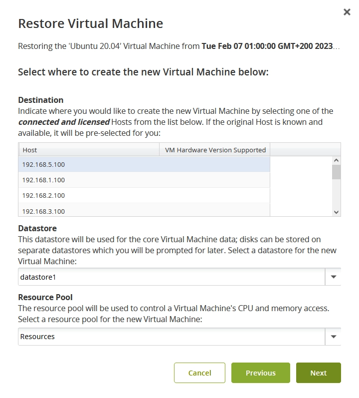 Configure where and how to create the VM
