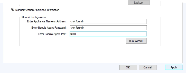 Change port in backup agent
